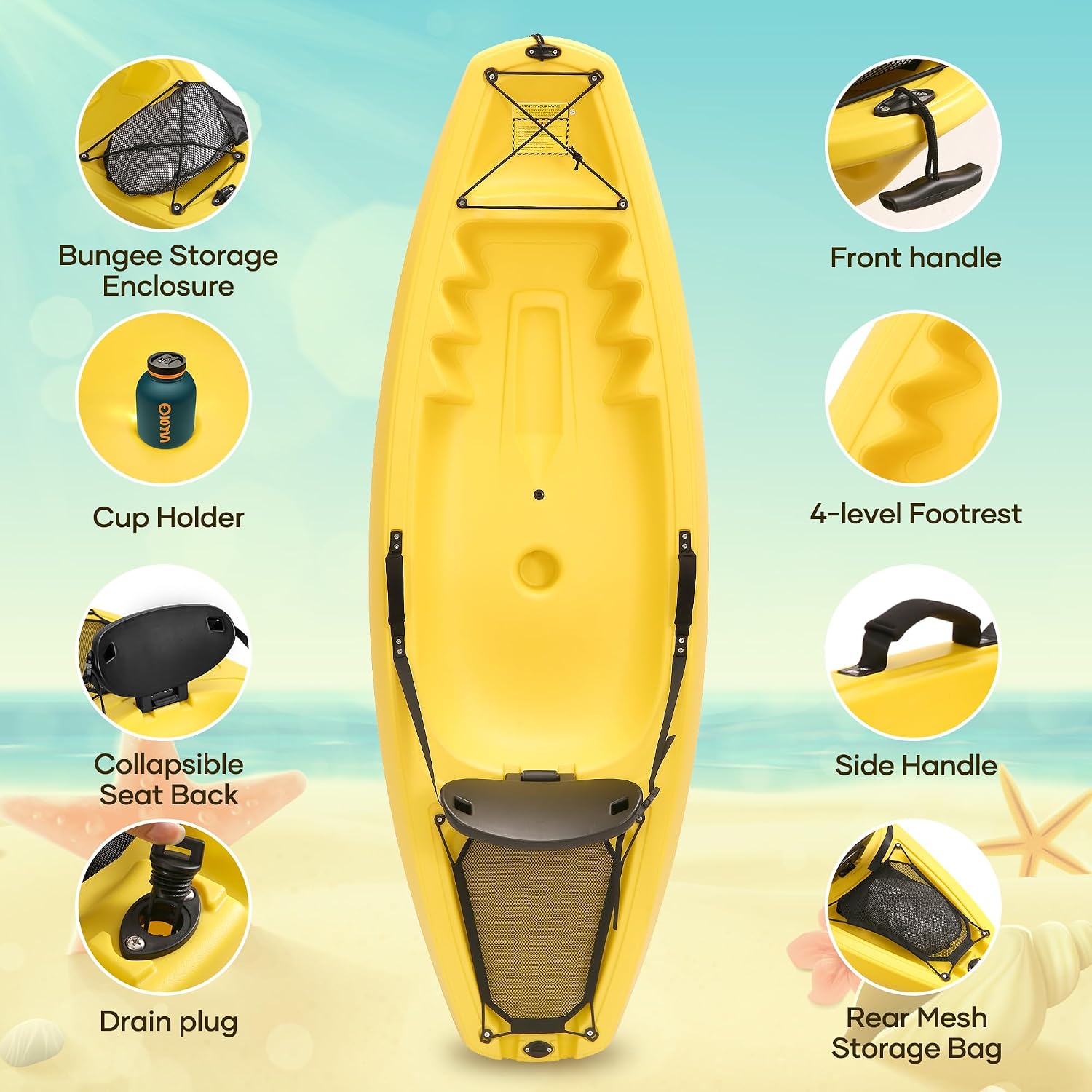 Kayak with Paddle 6.5 FT Recre - Fishing Kayak Sit In ulasan dan harga