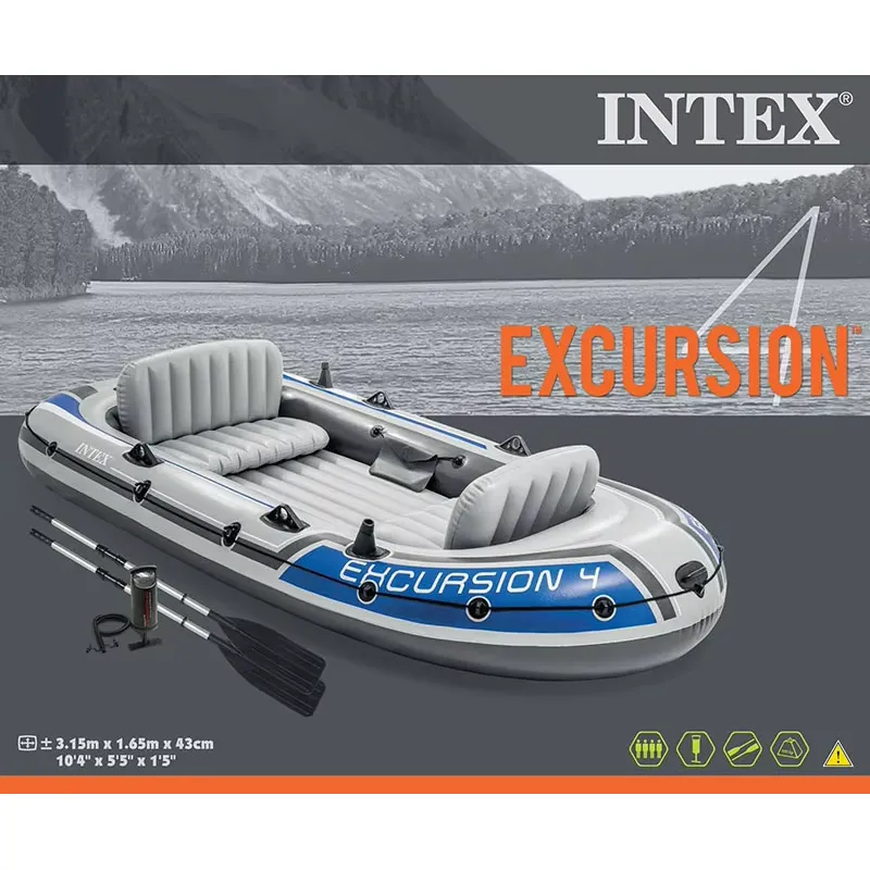 INTEX EXCURSION 4 BOAT SET 683 - Fishing Kayak Paddle ulasan dan harga